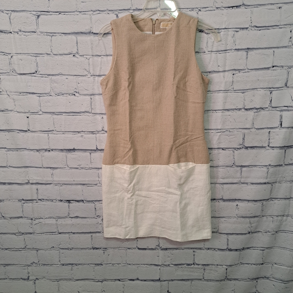 MICHAEL KORS Sheath Dress Tan White Size 4
